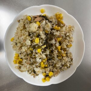 ツナと辛子高菜の炒飯